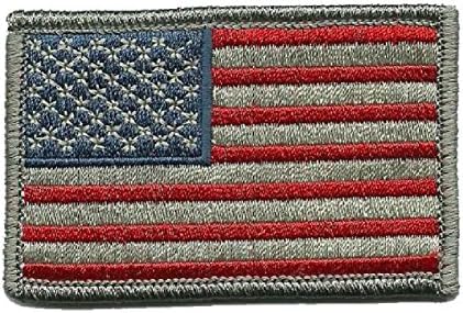 Tactical USA Flag Patch (Subdued Silver Red Blue)