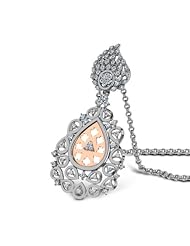 Diamond (0.69 Ct, IJ-SI), 18 Kt White & Rose Queens Delight Pendant