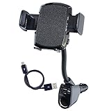 ミラリード(MIRAREED) スマートフォンホルダー 2USB付スマートフォンフレキホルダー ブラック 最大幅約90mm USB合計2.4A出力で快速充電 マイクロUSBコード付属 PH14-01