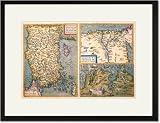 Black Framed/Matted Print 17x23, Maps of Turkey, Egypt, and Libya