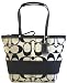 Coach Black White Signature Striped Zip Hobo Satchel Handbag 13548