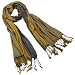 100% Viscose Men's Triple Color Layer Fringed Scrunch Long Scarf - Various Colors Available