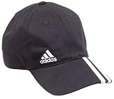 adidas Junior 3 Stripe Off Centre Cap Black/Light Grey