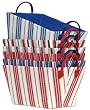Bright Cotton Fabric Covered Americana Medium Cases with Leatherette Handles 15"x10"x9" Set of 6