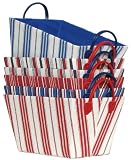 Bright Cotton Fabric Covered Americana Medium Cases with Leatherette Handles 15"x10"x9" Set of 6