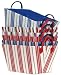 Bright Cotton Fabric Covered Americana Medium Cases with Leatherette Handles 15"x10"x9" Set of 6