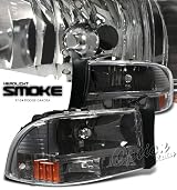 dodge 1997-2004 dodge dakota pu titanium/amber 1pc style headlight performance head light/ lamp 1 set rh & lh 1997,1998,1999,2000,2001,2002,2003,2004
