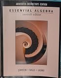 Books : Essential Algebra (Johnston-Willis)