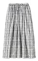 Crinkle Plaid Pull-On Skirt