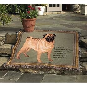 Pug Tapestry Throw