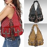 Large Francesca Hobo - Black, Red, Light Brown or Aqua Blue