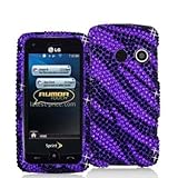 Black n Purple Zebra Bling Rhinestone Diamond Snap-On Hard Sking Case Cover ....