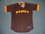 SAN DIEGO PADRES 1980's Majestic Cooperstown Throwback Away Baseball Jersey