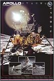 Wood Mounted Print, Apollo Lunar Landings, 24 in X 36 in. Ready to hang laminated print.