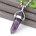 Ayliss® Quartz Crystal Healing Point Chakra Cut Gemstone Pendant for Necklace (Amethyst)