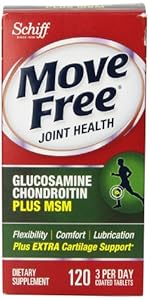 Move Free Advanced Glucosamine Chondroitin Joint Supplement with Hyaluronic Acid and MSM, 120 Count