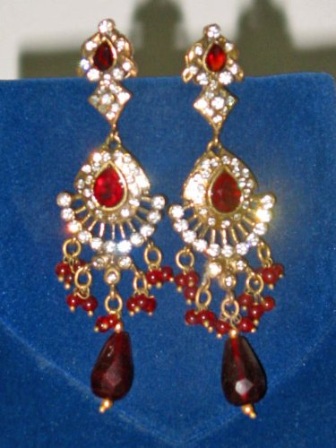 Jewelry for Gift- Earring Sets in Gold Plated and Faux Ruby Gem Stones (Brand New)