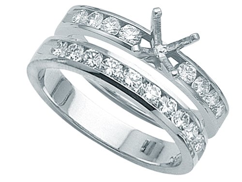 0.90 cts Round Diamonds Wedding Set - Platinum, 18kt White or Yellow Gold