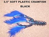 3.5 Soft Plastic Crawfish - Black (10 Pack) Various tail colors