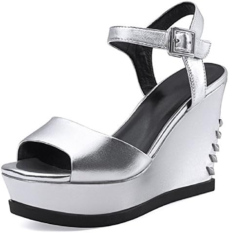 ReesTale han edition in spring and summer fashion small square buckle shoes relaxed and comfortable women sandals Silver 36 M EU/5.5B(M) US
