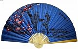 Classic 35quot; Oriental Feng Shui Wall Fan-Blue Horses