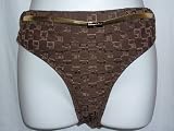 St John Signature Swim Bikini Bottom Belted Retro Brown 12