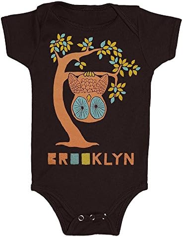 Gnome Enterprises Brooklyn Tree Owl Baby Onesie 6-12 Months Black