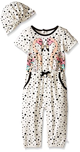 Rosie Pope Baby Girls' Kissing Flamingo Romper with Matching Turban