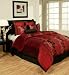 7 PC MODERN Black Burgundy Red Flock Satin COMFORTER SET / BED IN A BAG - QUEEN SIZE BEDDING 7 PC MODERN Black Burgundy Red Flock Satin COMFORTER SET / BED IN A BAG - QUEEN SIZE BEDDING