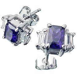 18K Gold Plated S.Silver Jlo LilacCZ Earrings