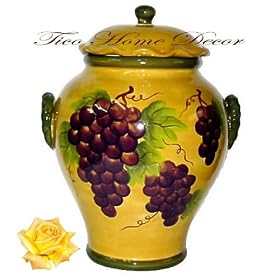 COOKIE JAR, CANISTER TUSCANY GRAPE WINE DECOR by ACK