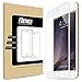 iPhone 7 Plus Screen Protector, Mothca 3D Curve Edge Tempered Glass Full Screen Coverage Edge to Edge HD Clear Screen Protector Film with Thin but Tough Piano Paint Finish Steel Alloy Frame (White)