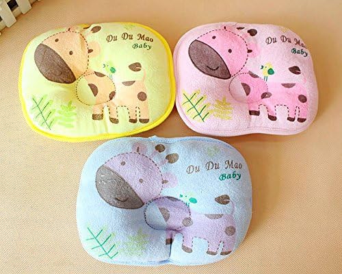 Cute Girraffe Newborn Pillow Flat Head Support, Flat Head Prevention Pillow - Yellow