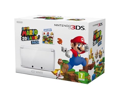 Nintendo Handheld Console 3DS - Ice White Bundle with Super Mario 3D Land