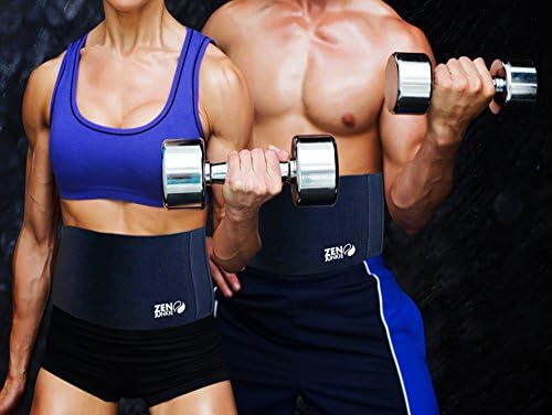 MAXIMUM RESULTS MINIMUM EFFORT. Premium Unisex Waist Trimmer with Excellent Compression, Slim Belt By Zen Junkie , Adjustable Velcro for Lower Back Support -Therapeutic Heat Retention Weight Loss System for Detox. All Workout Activities- Universal size. Hand Washable 39.3x 7.8 inches.
