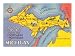 Map of the Upper Peninsula, Michigan Giclee Poster Print, 32x24