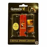 Guinness 3 Pack Bottle Opener Lighters