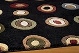 IMAGE OF Leevy Odyssey 8' x 8' Black Imported Chinese Machine Made 100% New Zealand Wool Area Rug Round