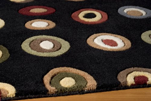 Leevy Odyssey 8' x 8' Black Imported Chinese Machine Made 100% New Zealand Wool Area Rug Round