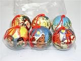 Kitchen & Housewares : Decoupage Christmas Tree Decoration set of 6 6.5cm round decorat