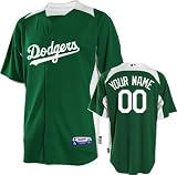 MLB Men's Los Angeles Dodgers Authentic Coolbase Jersey Personalized (Kelly Green/White, 52/XX-Large)