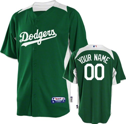 MLB Men's Los Angeles Dodgers Authentic Coolbase Jersey Personalized (Kelly Green/White, 52/XX-Large)