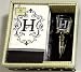 Gift Set of 30 Monogram Paper Guest Towels and 1 Monogram Glass Winestopper - H