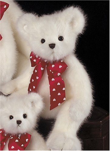 51mDEmEbGCL Heartly Bearington Christmas Stuffed Animal Gift 18 Traditional White Teddy Bear with Red and White Heart Bow By Bearington Collection