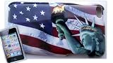 Coque Housse Drapeau USA et Statue de La Liberté pour IPOD Touch 4 + film