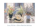 Guatamalan Panama Hat by Lucy Willis. Art Print Poster FRAME IT.. 27.5 inches width by 19.5 inches height. Highest Quality Art Poster Print