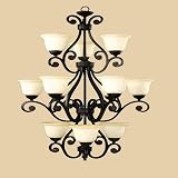 12 Light Chandelier - Black by The Storage Store