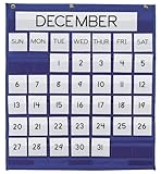 Pacon 20200 Monthly Calendar Pocket Chart, 25 in.x28 in., Blue