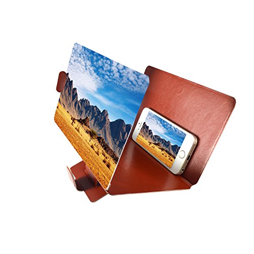 Cellphone Screen Magnifier Bracket Simple Mobile un-plug Projector Brown Color