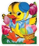 Fridgedoor Easter Duck With Eggs in Basket Magnet